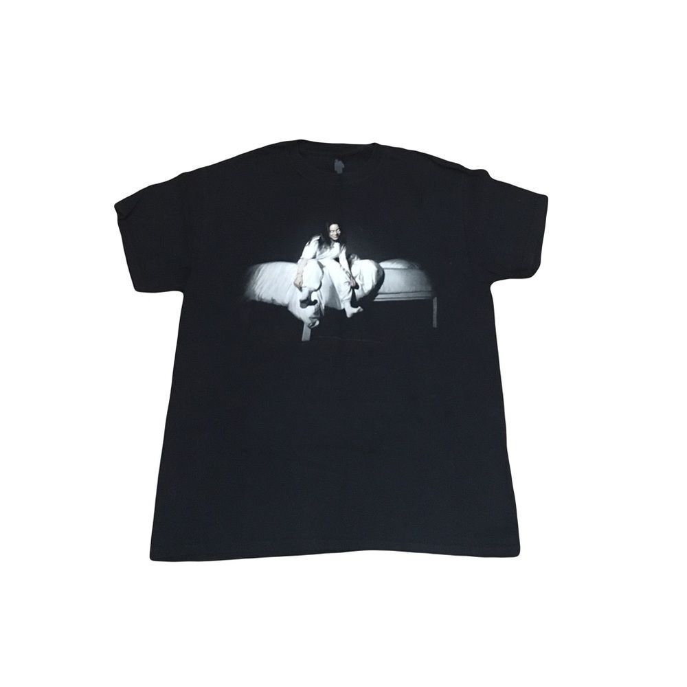 Billie Eilish MEDIUM Black World Tour 2019 T-shirt Tee GUC